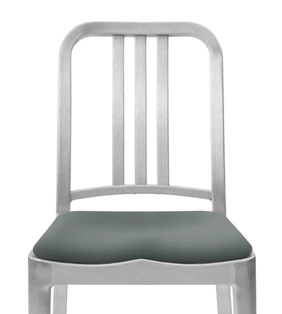 Emeco Hudson Bar Stool Side/Dining Emeco Hand Brushed Leather Alternative Dark Grey +$180 No Glides