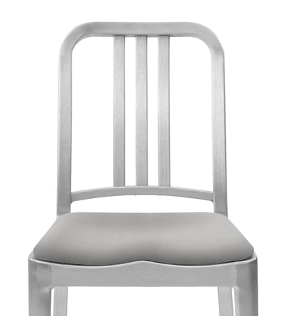 Emeco Navy Bar Stool Side/Dining Emeco Hand Brushed Fabric Light Grey +$180 No Glides