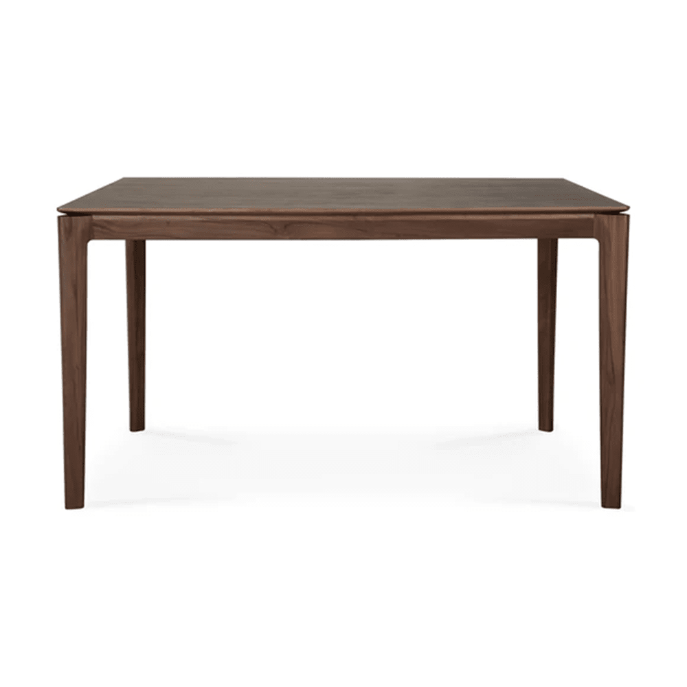 Brown Oak and Teak Dining Table Dining Tables Ethnicraft 55.1 In Width Brown Teak 