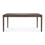 Brown Oak and Teak Dining Table Dining Tables Ethnicraft 70.9 In Width Brown Oak 