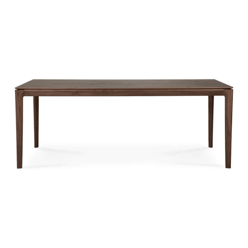 Brown Oak and Teak Dining Table Dining Tables Ethnicraft 78.7 In Width Brown Teak 