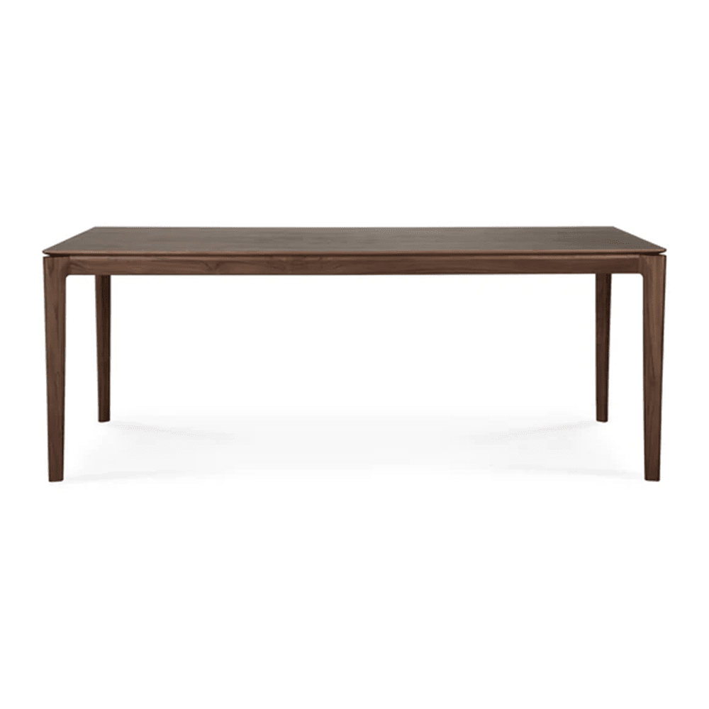 Brown Oak and Teak Dining Table Dining Tables Ethnicraft 78.7 In Width Brown Teak 