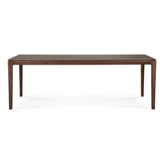 Brown Oak and Teak Dining Table Dining Tables Ethnicraft 86.6 In Width Brown Teak 