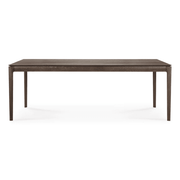 Brown Oak and Teak Dining Table Dining Tables Ethnicraft 94.5 In Width Brown Oak 