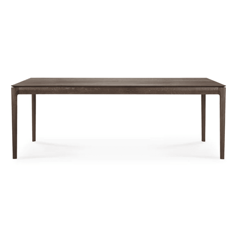 Brown Oak and Teak Dining Table Dining Tables Ethnicraft 94.5 In Width Brown Oak 