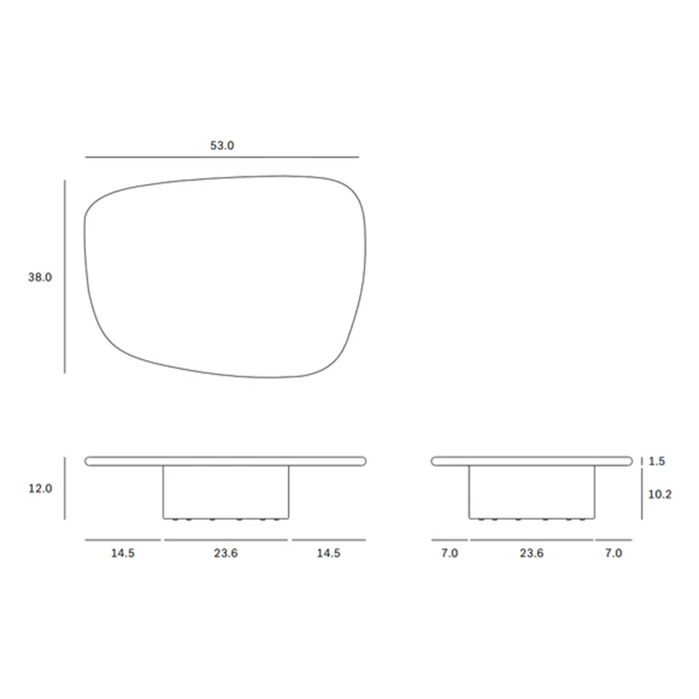 Elements Pebble Shape Coffee Table