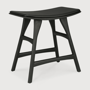 Osso Upholstered Stool Stools Ethnicraft Oak Black / Black Leather Low 