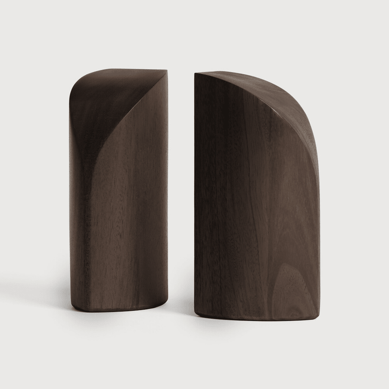 PI Book Ends (Set of 2) storage Ethnicraft Mahogany Dark Brown 