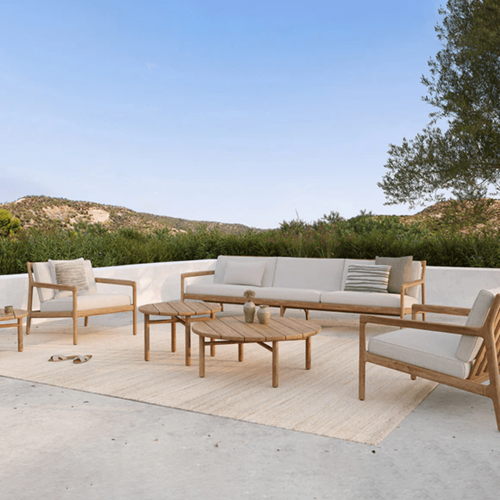 White Boucle Light Outdoor Cushion Outdoors Ethnicraft 