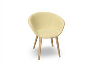Duna 02 Wood Leg Chair With Front Upholstery Chairs Arper 