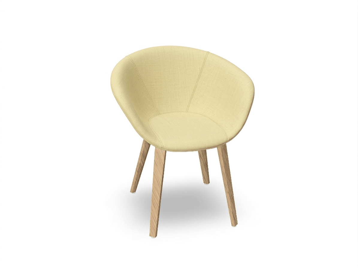 Duna 02 Wood Leg Chair With Front Upholstery Chairs Arper 