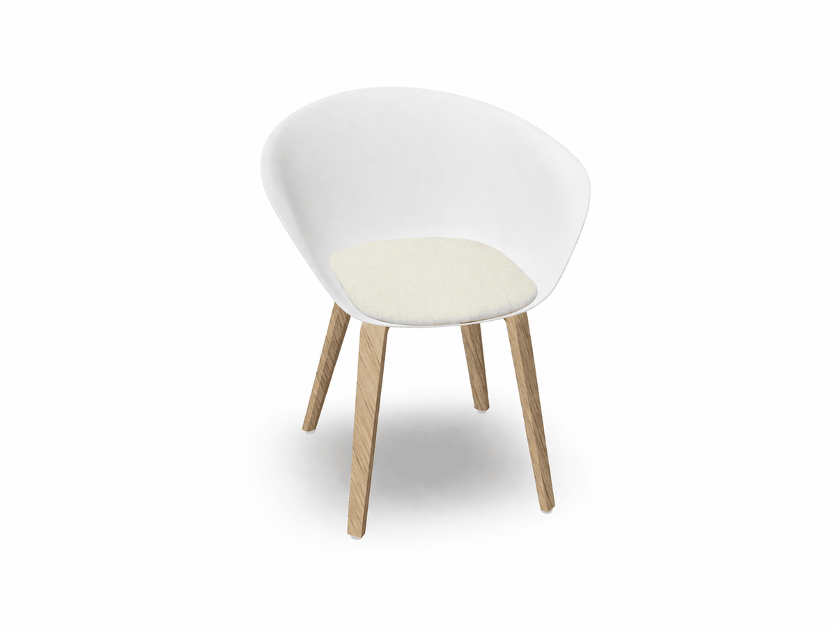 Duna 02 Wood Leg Chair With Seat Cushion Chairs Arper 