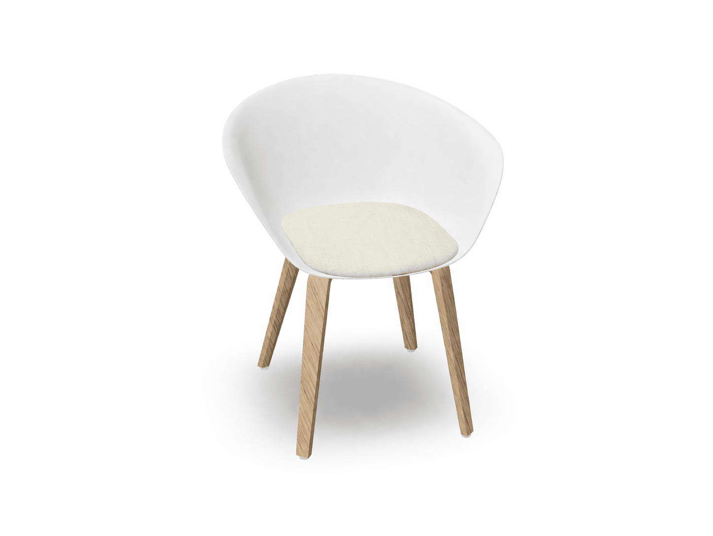 Duna 02 Wood Leg Chair With Seat Cushion Chairs Arper 