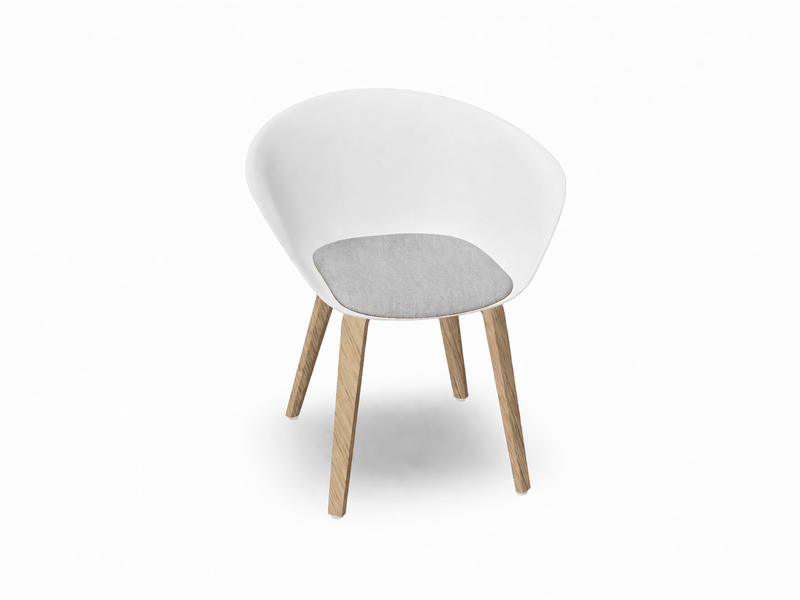 Duna 02 Wood Leg Chair With Seat Cushion Chairs Arper 