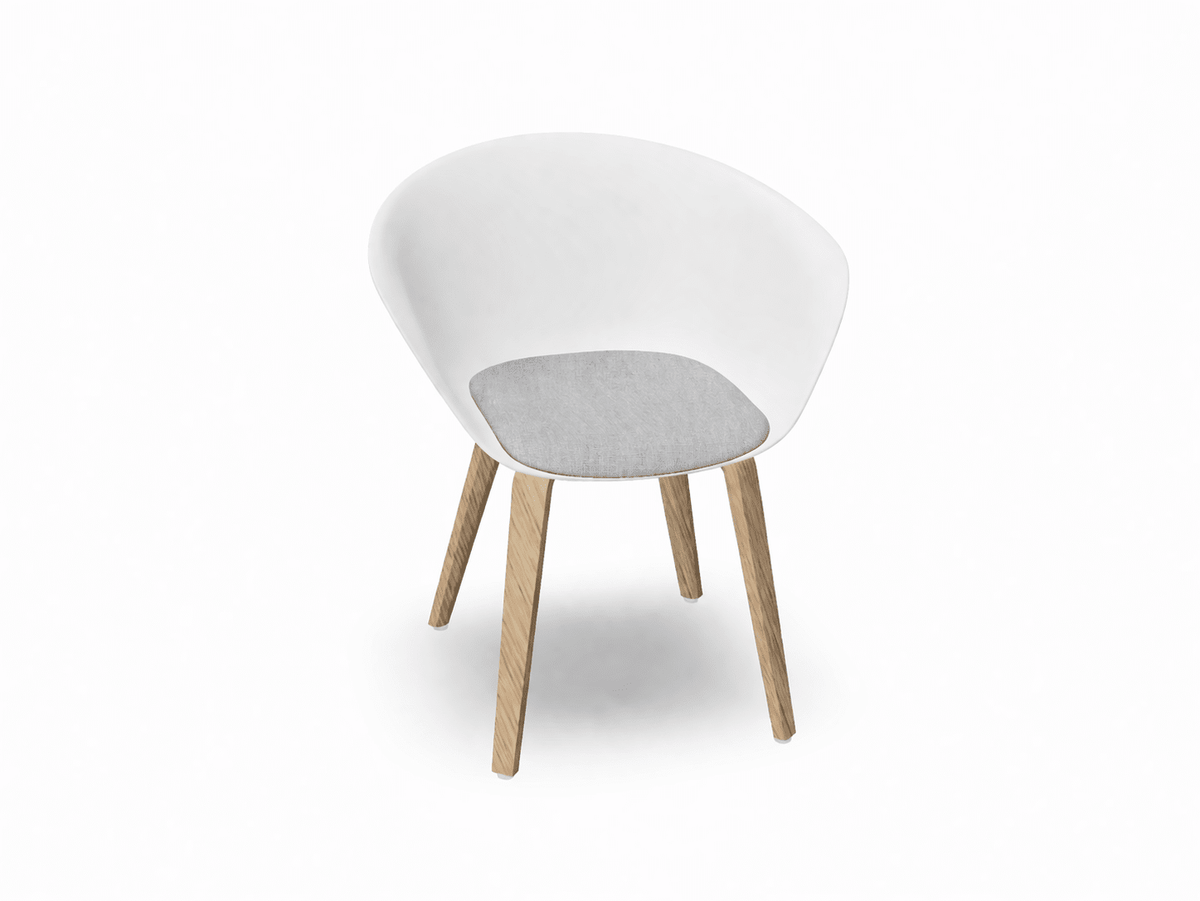 Duna 02 Wood Leg Chair With Seat Cushion Chairs Arper 