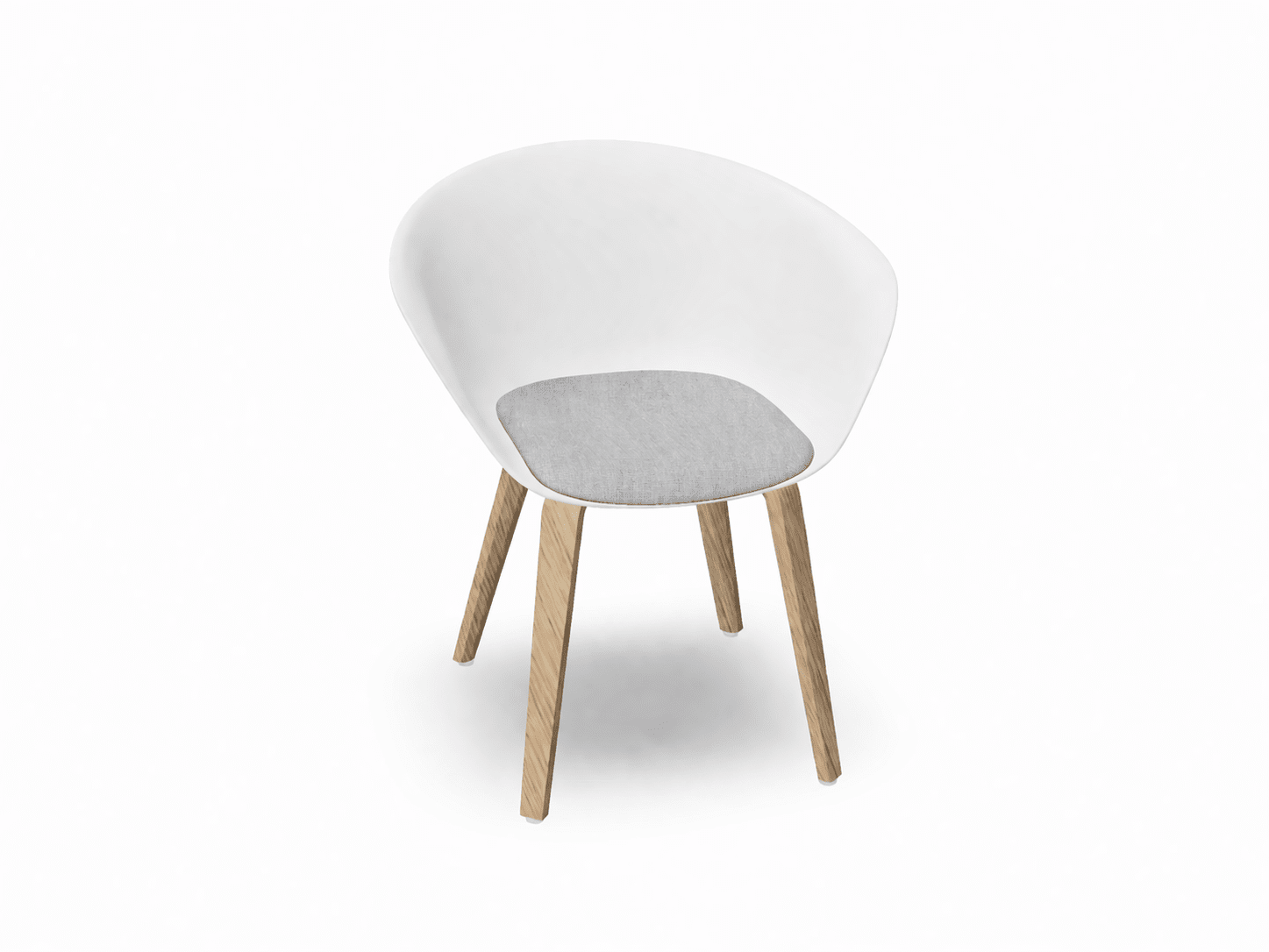 Duna 02 Wood Leg Chair With Seat Cushion Chairs Arper 