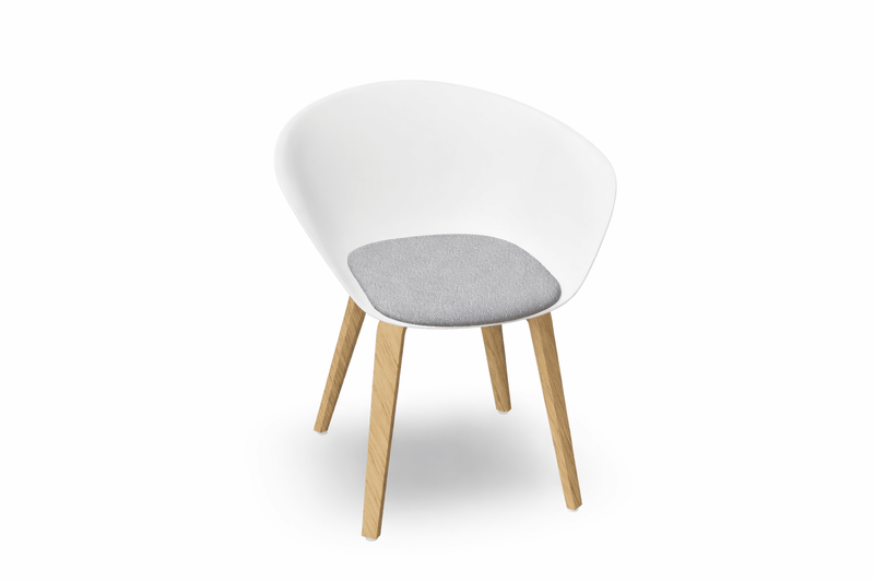 Duna 02 Wood Leg Chair With Seat Cushion Chairs Arper 