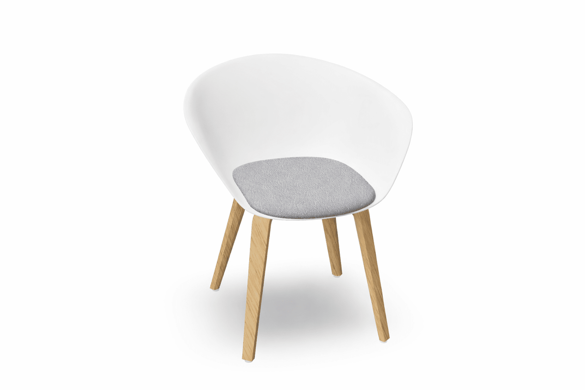 Duna 02 Wood Leg Chair With Seat Cushion Chairs Arper 