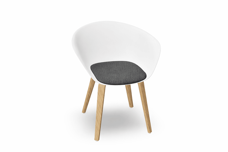 Duna 02 Wood Leg Chair With Seat Cushion Chairs Arper 