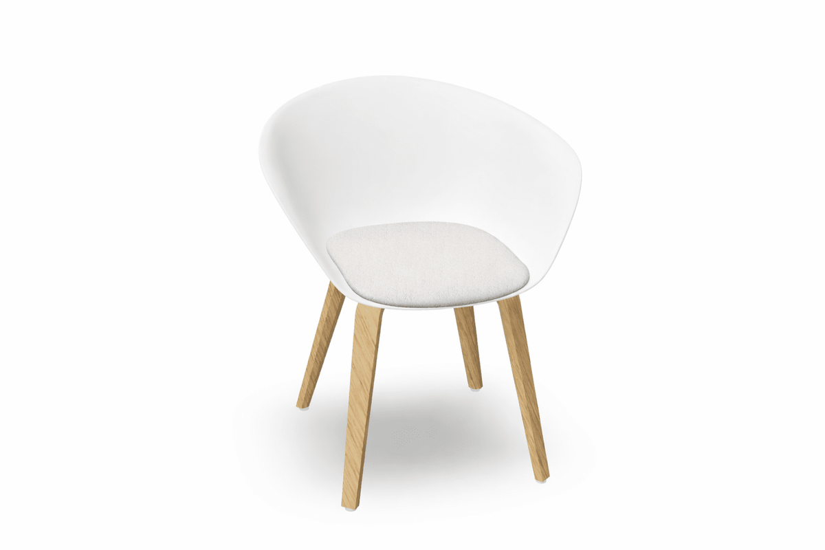Duna 02 Wood Leg Chair With Seat Cushion Chairs Arper 