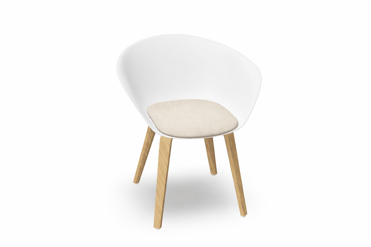 Duna 02 Wood Leg Chair With Seat Cushion Chairs Arper 