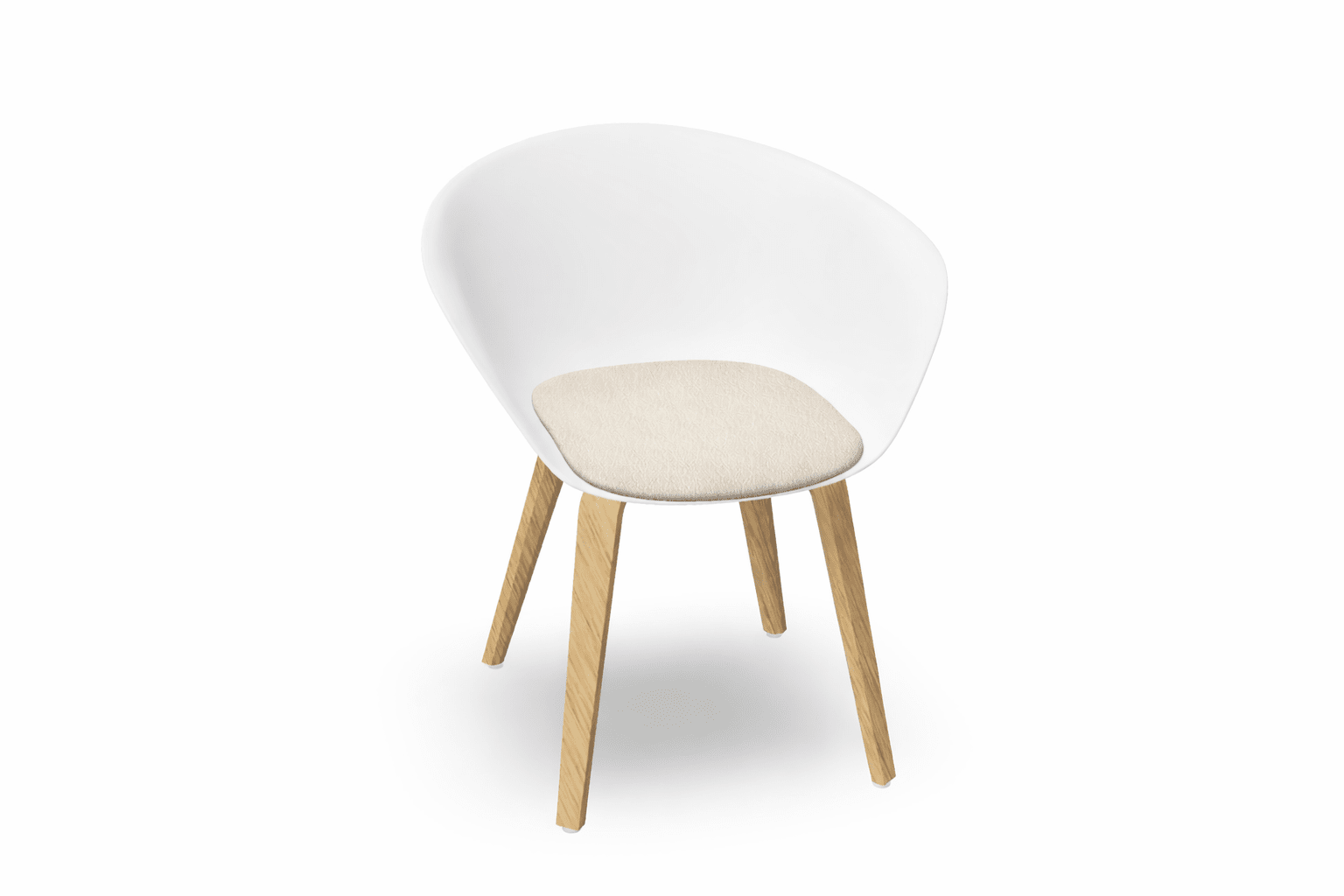 Duna 02 Wood Leg Chair With Seat Cushion Chairs Arper 