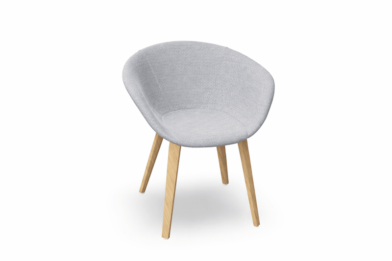 Duna 02 Wood Leg Chair With Front Upholstery Chairs Arper 
