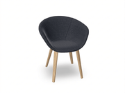 Duna 02 Wood Leg Chair With Front Upholstery Chairs Arper 