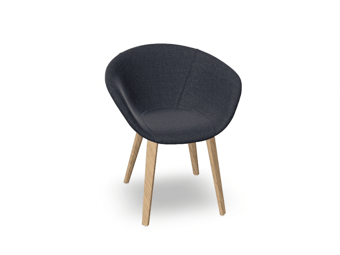 Duna 02 Wood Leg Chair With Front Upholstery Chairs Arper 