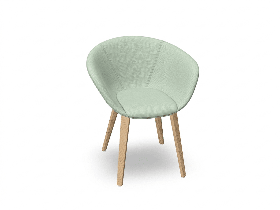 Duna 02 Wood Leg Chair With Front Upholstery Chairs Arper 