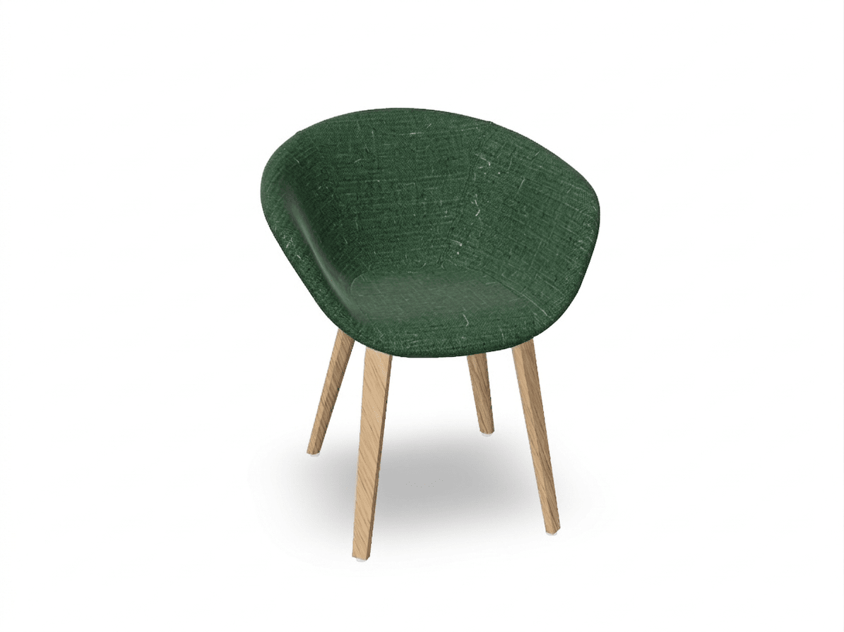 Duna 02 Wood Leg Chair With Front Upholstery Chairs Arper 