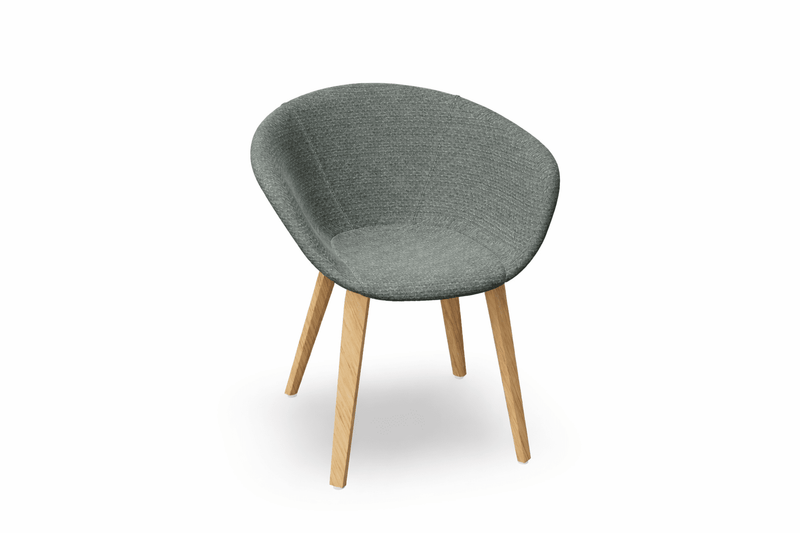 Duna 02 Wood Leg Chair With Front Upholstery Chairs Arper 