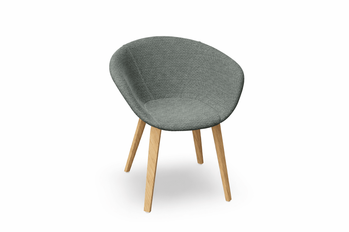 Duna 02 Wood Leg Chair With Front Upholstery Chairs Arper 
