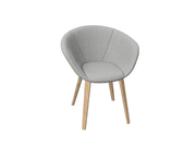 Duna 02 Wood Leg Chair With Front Upholstery Chairs Arper 