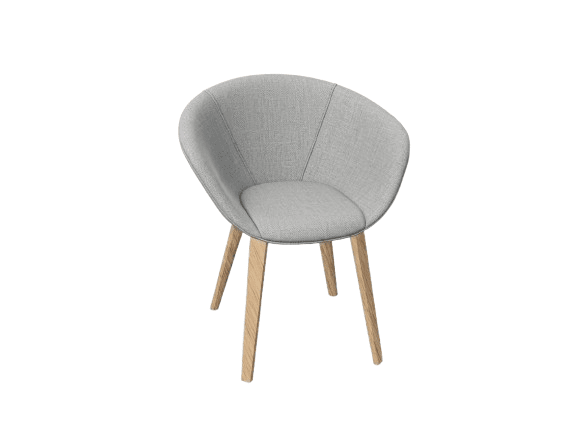 Duna 02 Wood Leg Chair With Front Upholstery Chairs Arper 