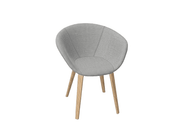 Duna 02 Wood Leg Chair With Front Upholstery Chairs Arper 