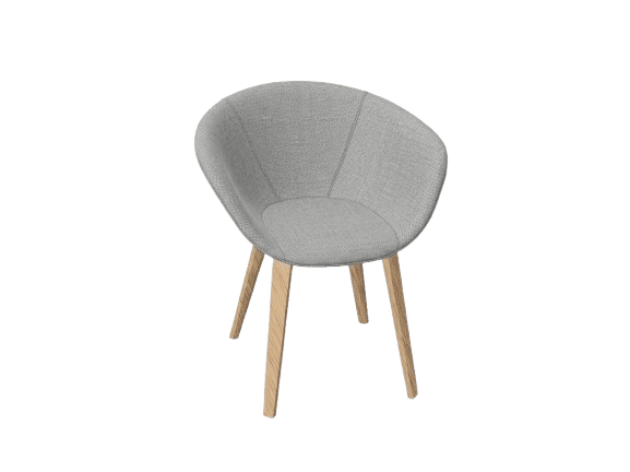 Duna 02 Wood Leg Chair With Front Upholstery Chairs Arper 