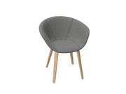 Duna 02 Wood Leg Chair With Front Upholstery Chairs Arper 