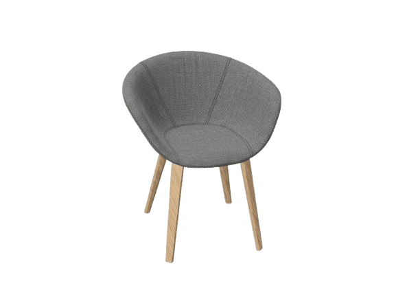 Duna 02 Wood Leg Chair With Front Upholstery Chairs Arper 