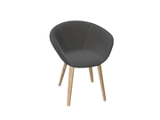Duna 02 Wood Leg Chair With Front Upholstery Chairs Arper 