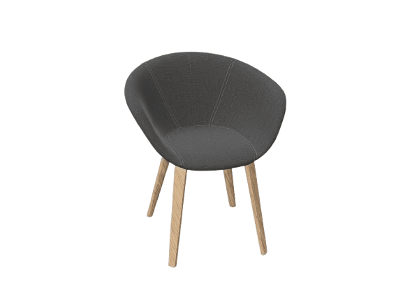 Duna 02 Wood Leg Chair With Front Upholstery Chairs Arper 
