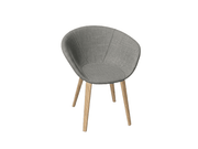 Duna 02 Wood Leg Chair With Front Upholstery Chairs Arper 