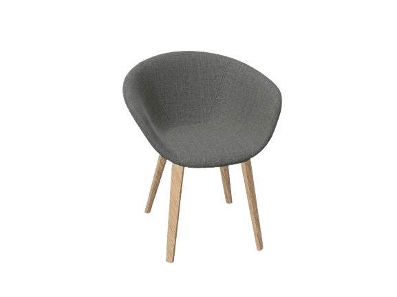 Duna 02 Wood Leg Chair With Front Upholstery Chairs Arper 