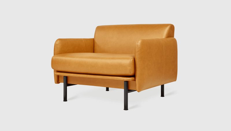 Foundry Chair lounge chair Gus Modern Tucson Honey Leathe Black 
