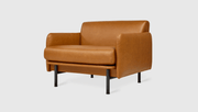 Foundry Chair lounge chair Gus Modern Tucson Sienna Leather Black 