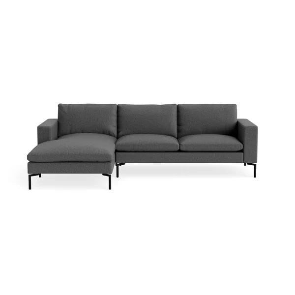 New Standard Sofa with Chaise Sofa BluDot Left Gabro Grey - Black Legs 