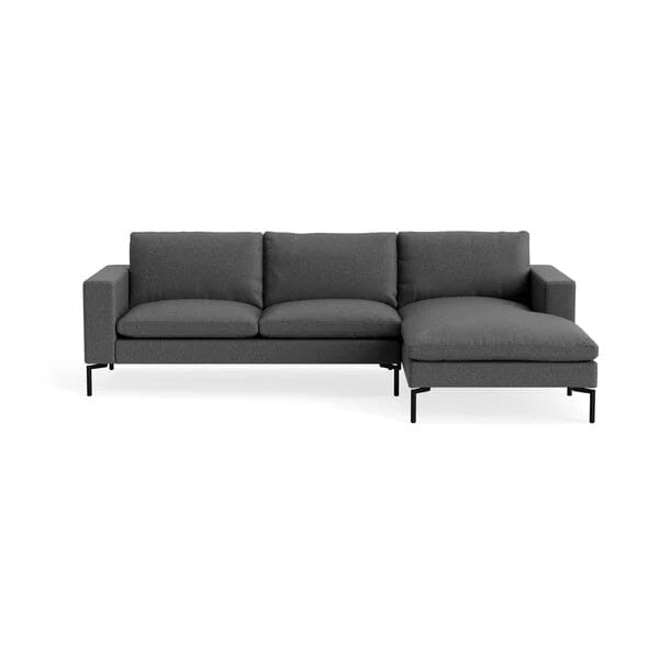 New Standard Sofa with Chaise Sofa BluDot Right Gabro Grey - Black Legs 