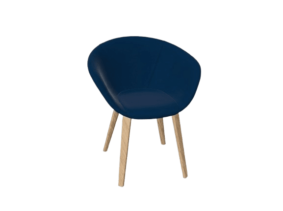 Duna 02 Wood Leg Chair With Front Upholstery Chairs Arper 
