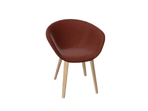 Duna 02 Wood Leg Chair With Front Upholstery Chairs Arper 
