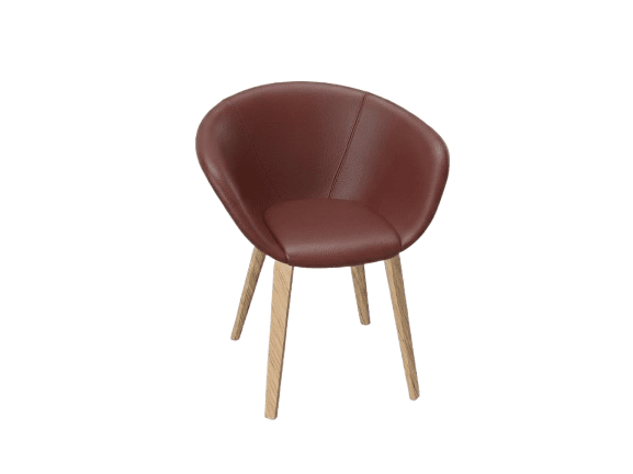 Duna 02 Wood Leg Chair With Front Upholstery Chairs Arper 
